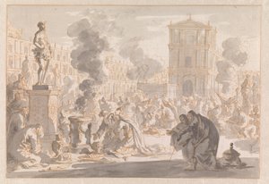 Manasses avgudadyrkan (2 Kungaboken 21: 1-7) av Jan Luyken