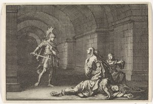 Caesonia med sin dotter dödad av Lupus av Jan Luyken