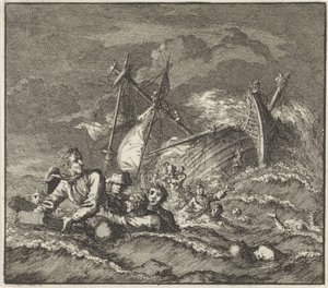 Emblem: skeppsbrott Skeppsbrott med drunknande människor av Jan Luyken