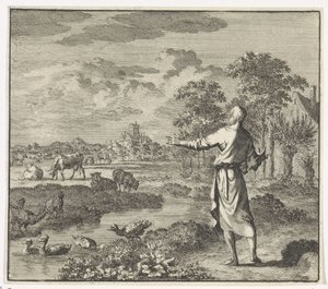 Emblem: Betesmark Landskap med äng av Jan Luyken