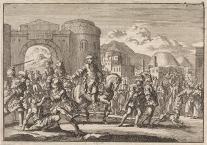 Fransk sändebud till sultanen går in i Jerusalem till häst, 1674 av Jan Luyken