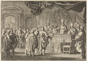 Reformerad i Ungern inför en domstol av biskopar och andra romanister, 1670 av Jan Luyken