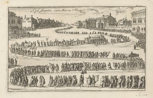 Begravning av drottning Mary II Stuart, 1695 Lyk state of Mary Stuart (titel på objekt) av Jan Luyken
