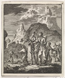 Möte av pilgrimer i bergen av Jan Luyken