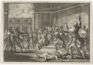 Upplopp och strid i templet i Jerusalem av Jan Luyken