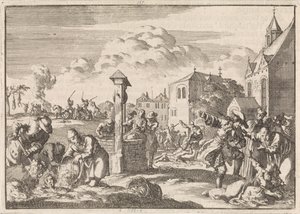 Förföljelse av protestanter av Marsaut i Niort, 1682 av Jan Luyken