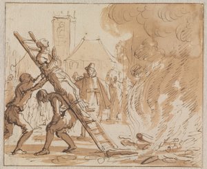 Förstudier till Blodig scen, eller Martyresspegel för de anabaptistiska eller försvarslösa kristna av Jan Luyken