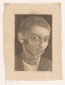 Självporträtt med mustasch av Jan Mankes