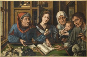 Betalningen av tiondet (skatteindrivaren) - Tiondet, av Massys (Matsys), Jan (1510-1575). olja på trä