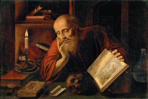 Saint Hieronymus, av Massys (Matsys), Jan (1510-1575). Olja på trä