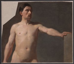 Manlig nakenstudie - Bål av en manlig figur av Jan Matejko
