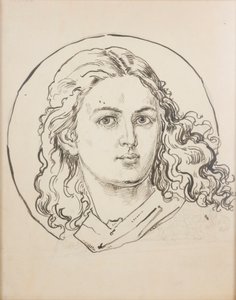 Kartong för polychromi i Mariakyrkan – Ängelhuvud av Jan Matejko