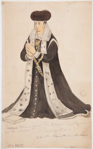 Kostymstudier från 1600-talet – Katarzyna Zwielżyna Zarczyńska från franciskanerkyrkan av Jan Matejko