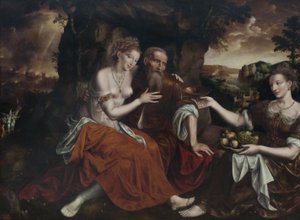 Lot och hans döttrar av Jan Matsys