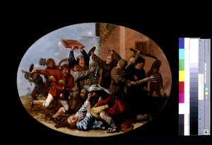 カーニバルと四旬節の戦い（木に油彩）スウェーデン語 av Jan Miense Molenaer