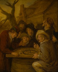 Boors spelar en omgång Rouge et Noir, ca 1630-68 (olja på duk) av Jan Miense Molenaer