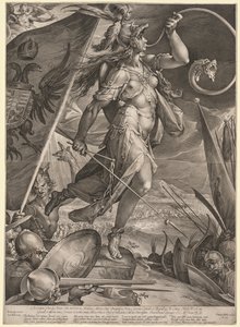 Bellona leder kejsarens arméer mot turkarna, 1600. av Jan Muller