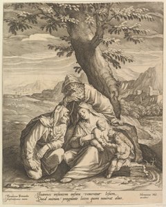 Helig familj med St. Elizabeth & St. John the Baptist, 1588. av Jan Muller