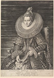 Porträtt av Isabella Clara Eugenia, guvernant i södra Nederländerna, 1615. av Jan Muller