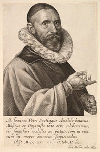 Porträtt av Jans Pietersz Sweelinck, pub. 1624. av Jan Muller