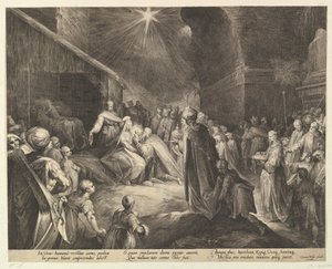 Tillbedjan av Magi, ca. 1625. av Jan Muller