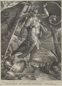 Bellona leder de kejserliga arméerna mot turkarna av Jan Muller after Bartholomaeus Spranger