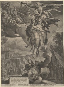 Konstens apoteos av Jan Muller, after Bartholomaeus Spranger