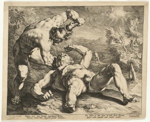 Kain dödar Abel av Jan Muller, after Cornelis Cornelisz van Haarlem