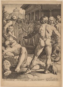 Kampen mellan Ulysses och Irus av Jan Muller, after Cornelis Cornelisz van Haarlem