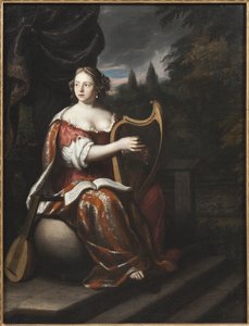 Femme jouant de la harpe - Lady Playing the Harp, av Mijtens (Meytens), Martin van, the Elder (1648-1736). Olja på duk. Mått: 78x60 cm. Nationalmuseum Stockholm
