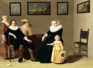 Holländsk familj i en interiör