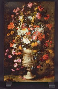 Blommor i en figurvas (olja på duk) av Jan Peeter Brueghel