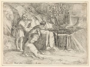 Två män vid en brunn av Jan Philipsz. van Bouckhorst