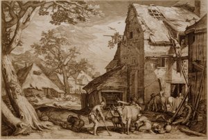 Den förlorade sonen som svinskötare av Jan Pietersz Saenredam