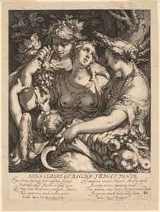 Venus fryser utan Ceres och Bacchus av Jan Pietersz Saenredam, after Abraham Bloemaert
