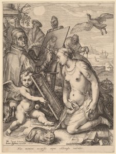 Konstnär som målar en naken kvinna: Allegory of Visual Perception