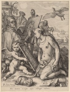 Konstnär som målar en naken kvinna: Allegory of Visual Perception