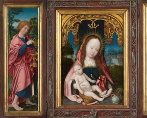 Triptyk med Jungfru och Barn, Sankt Johannes evangelisten (vänster flygel) och Maria Magdalena (höger flygel)