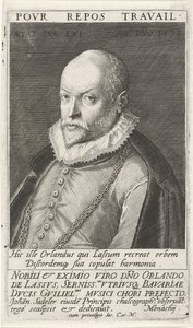 Porträtt av kompositören Orlando di Lasso 1532-1594, 1593 av Jan Sadeler