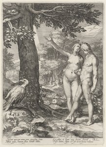 Adam och Eva framför trädet för kunskapen om gott och ont Adam och Eva (serietitel) av Jan Saenredam
