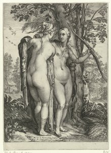 Diana och en nymf framför ett träd Diana och hennes nymfer (serietitel)