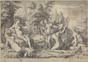Diana upptäcker Callistos graviditet av Jan Saenredam