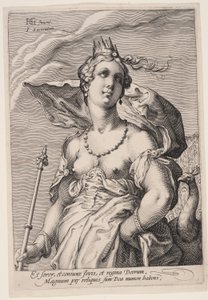 Juno, från Tre gudinnor av Jan Saenredam