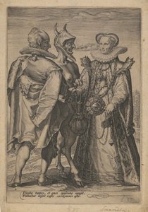 Marriage for Wealth Officiated by the Devil, ca. 1600 av Jan Saenredam