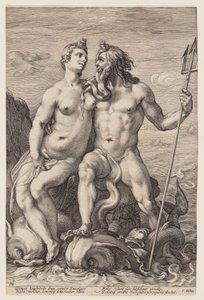 Neptunus och Amphitrite, från Tre parade gudar och gudinnor av Jan Saenredam