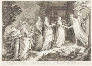 Tallrik fyra, från Five Wise and Five Foolish Virgins av Jan Saenredam