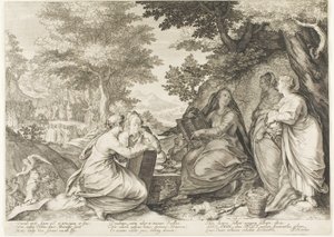 Tallrik ett, från Five Wise and Five Foolish Virgins av Jan Saenredam