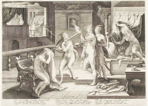 Tallrik tre, från Five Wise and Five Foolish Virgins av Jan Saenredam
