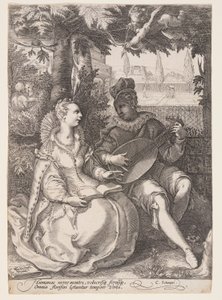 Spring (Music-Making Couple), från De fyra årstiderna av Jan Saenredam