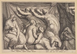 Bestraffningen av Niobe (plansch 1) av Jan Saenredam
